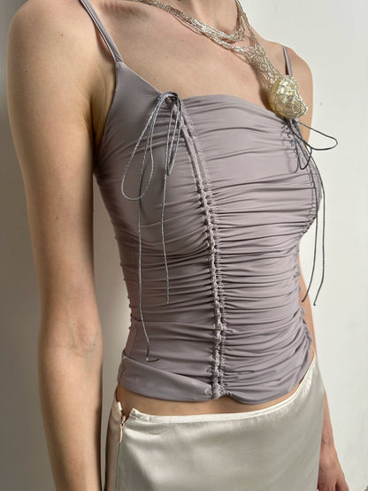 Drawstring Ruched Slim Cami