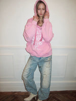 Washed Denim Straight Pants