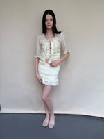 Ruched Tie Lace Trim Shirt