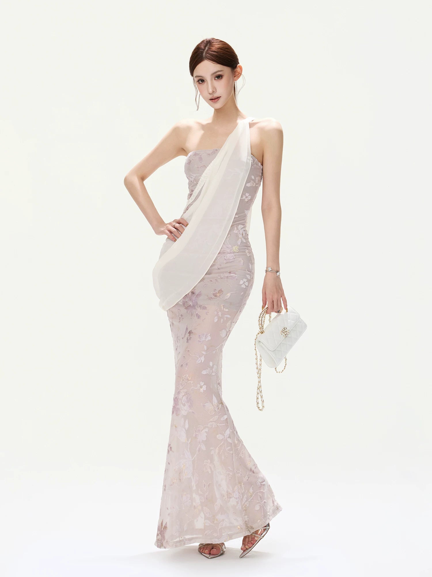 Floral Mesh Mermaid Dress