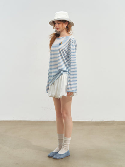 White Ballet-style Puff Midi Skirt