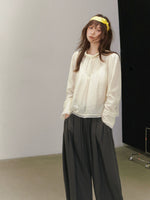 Draped Puff Sleeve Blouse