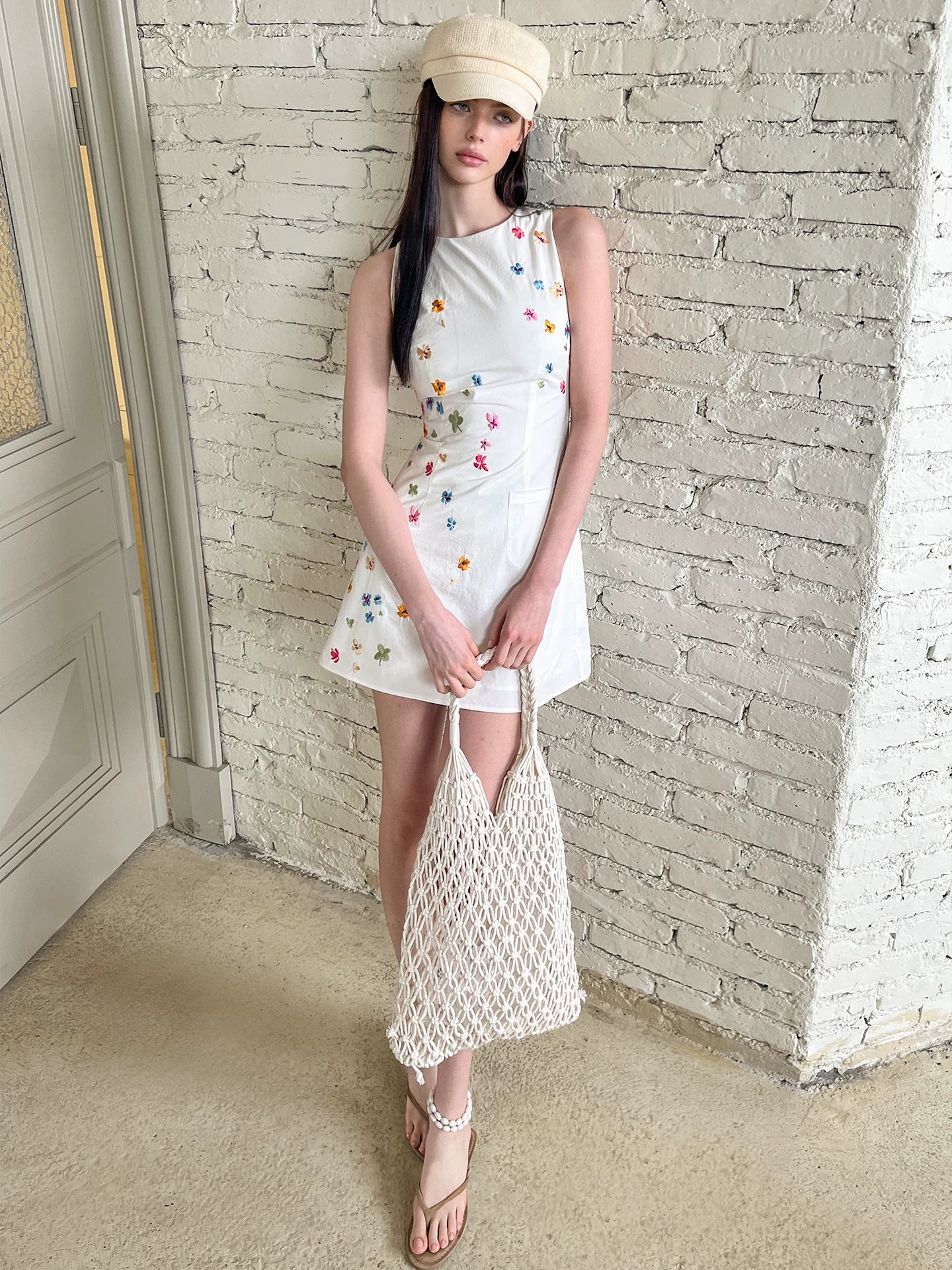 Floral Embroidered Sleeveless Dress