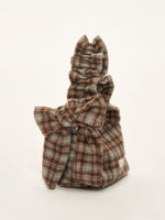 Brown Vintage Bow Plaid Bag