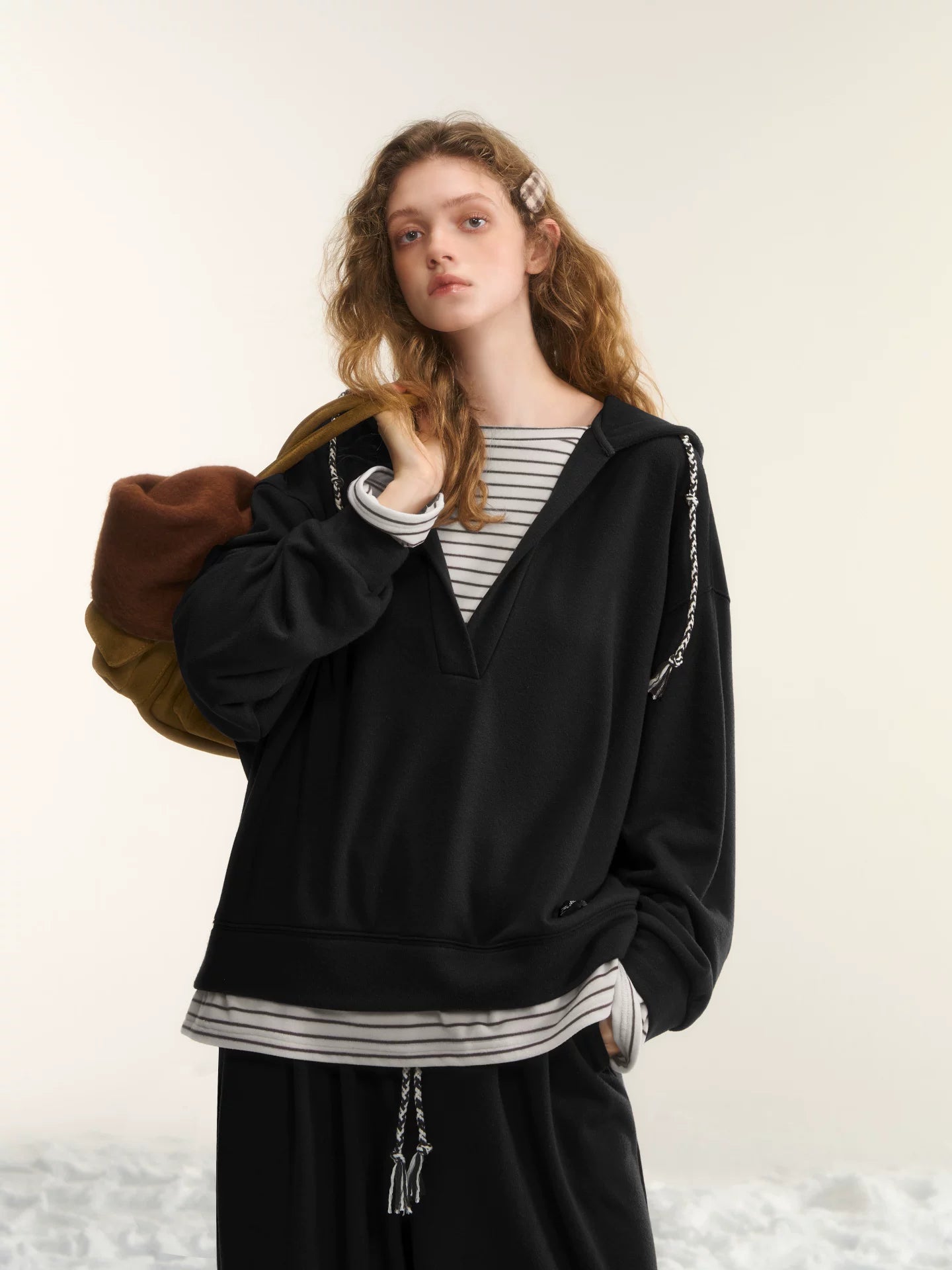 Vintage Striped Layered Sweatshirt Set