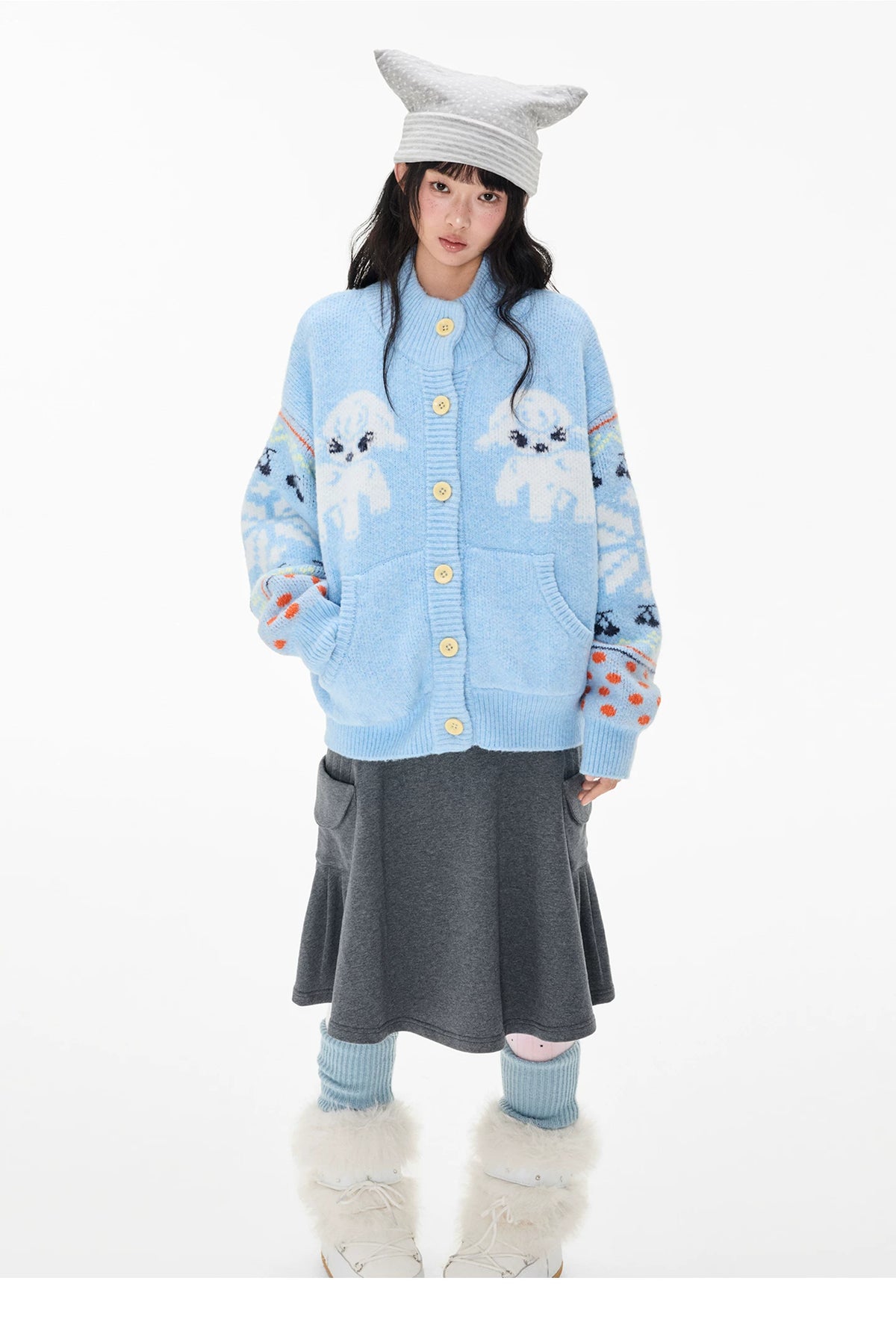 Fair Isle Sheep Knit Cardigan