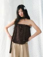 Polka Dot Tie Bandeau Top