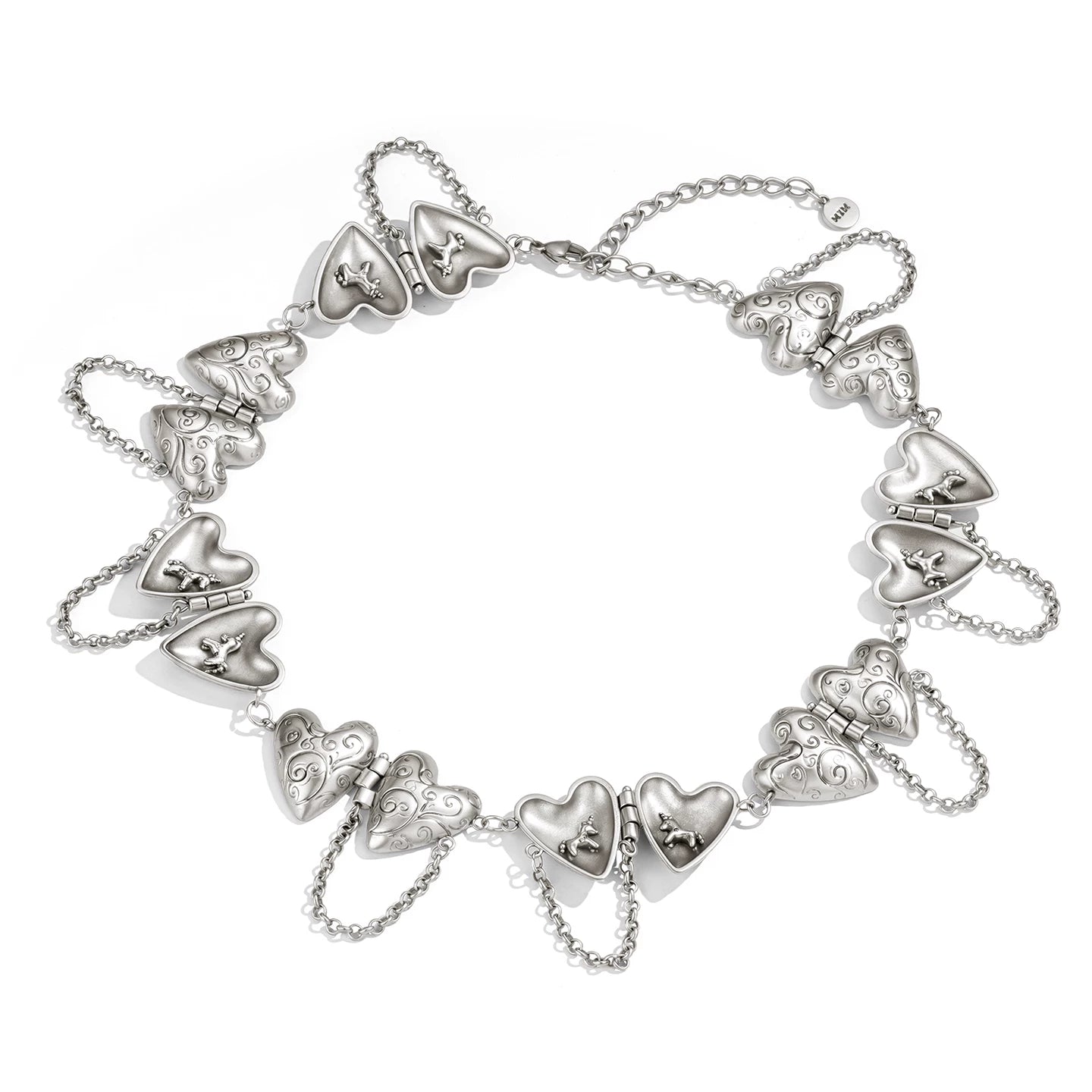 Retro Heart Fringe Necklace