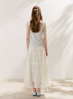 Lace Tiered A-Line Skirt