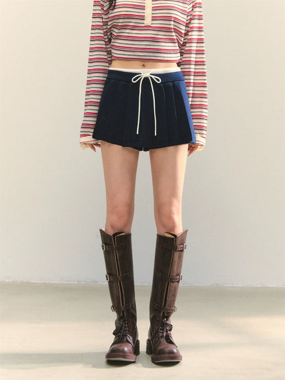 Zip-Up Colorblock Hoodie &amp; Skort Set