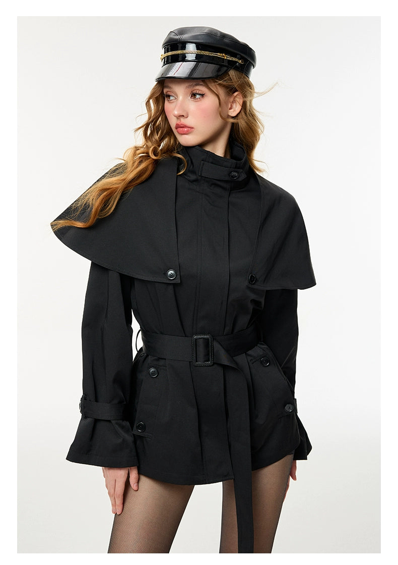 Classic Detachable Cape Trench Coat