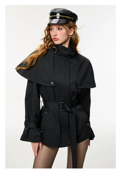 Classic Detachable Cape Trench Coat