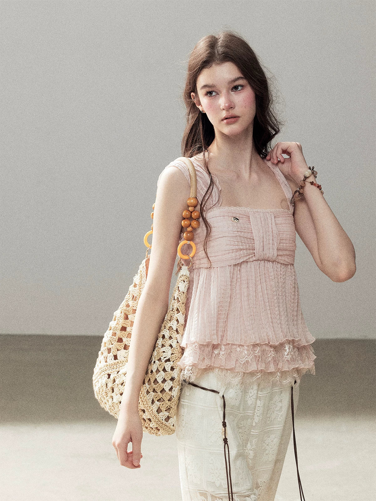 Square Neck Lace Top