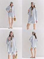 Lace Trim Shirt Set