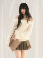 Openwork Off-Shoulder Knit Top