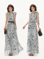 Forest Print Chiffon Dress