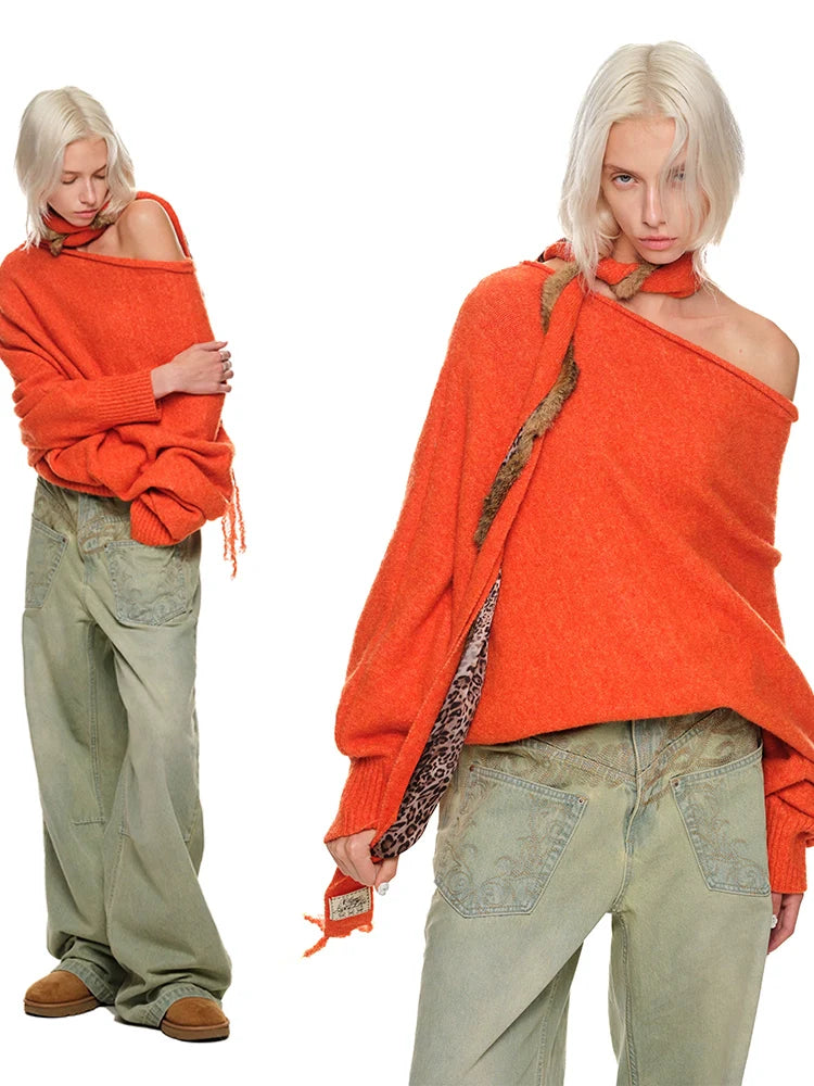 Off-Shoulder Oversized Sweater