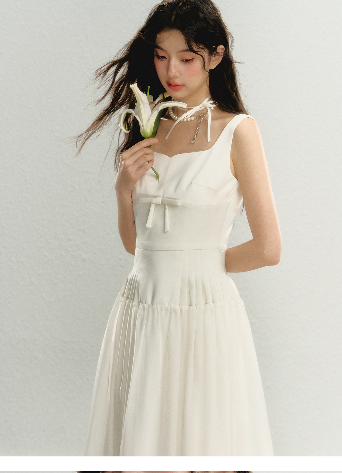 Milk White Square Neck Cami Dress