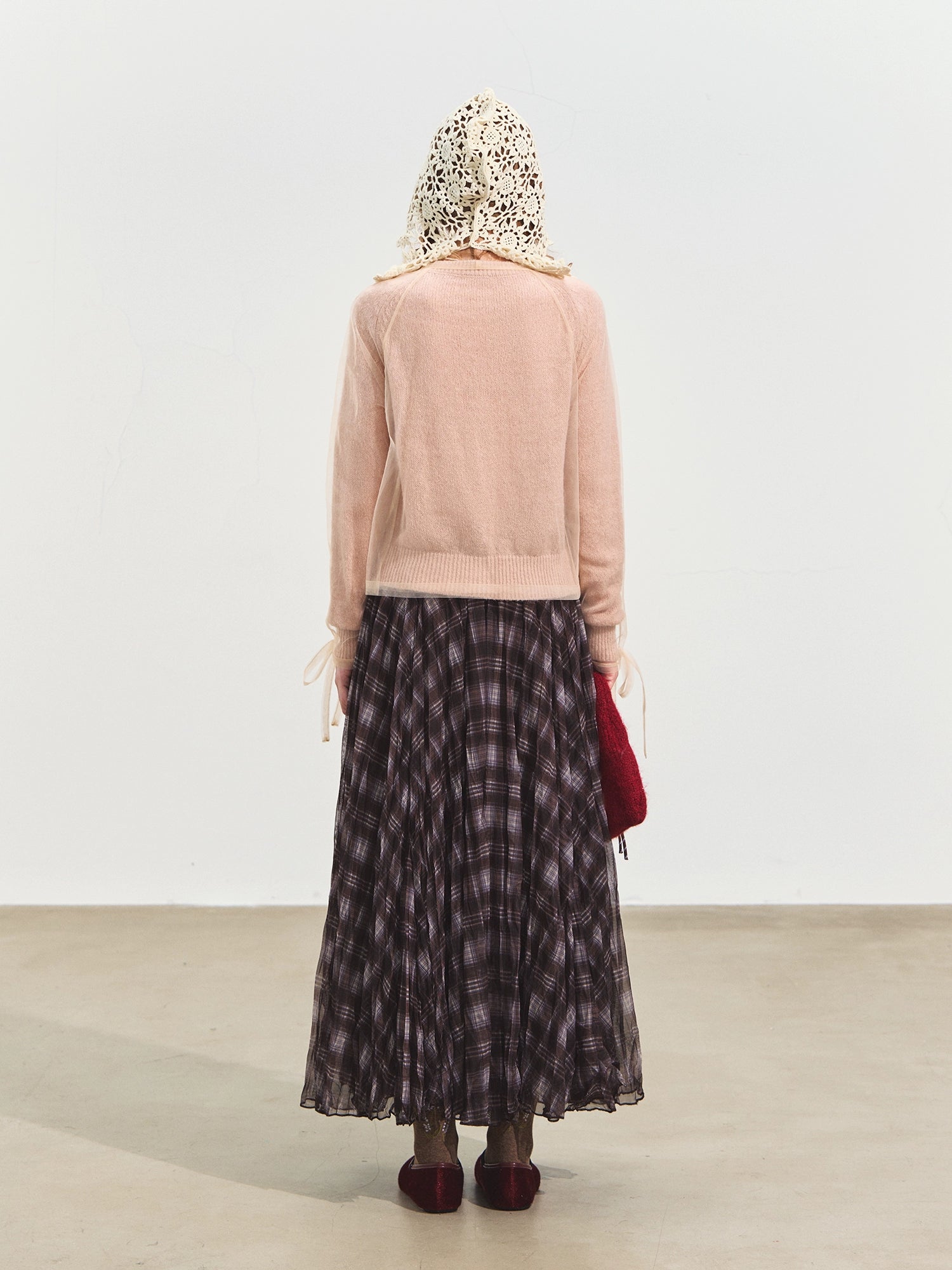 Mesh Layered Knit Cardigan