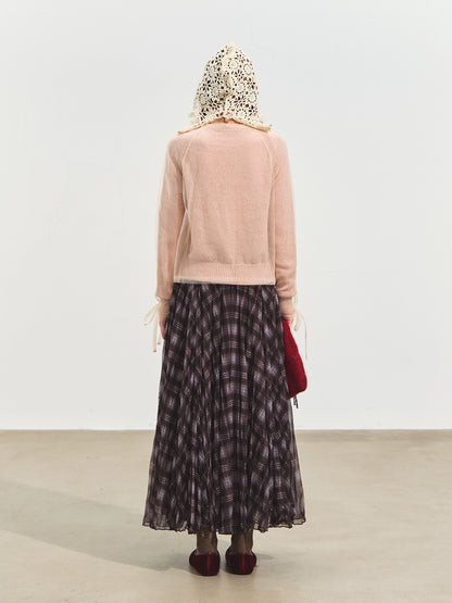 Mesh Layered Knit Cardigan