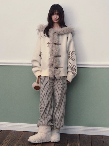 Hooded Toggle Knit Jacket