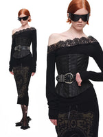 Washed Leather Corset Top