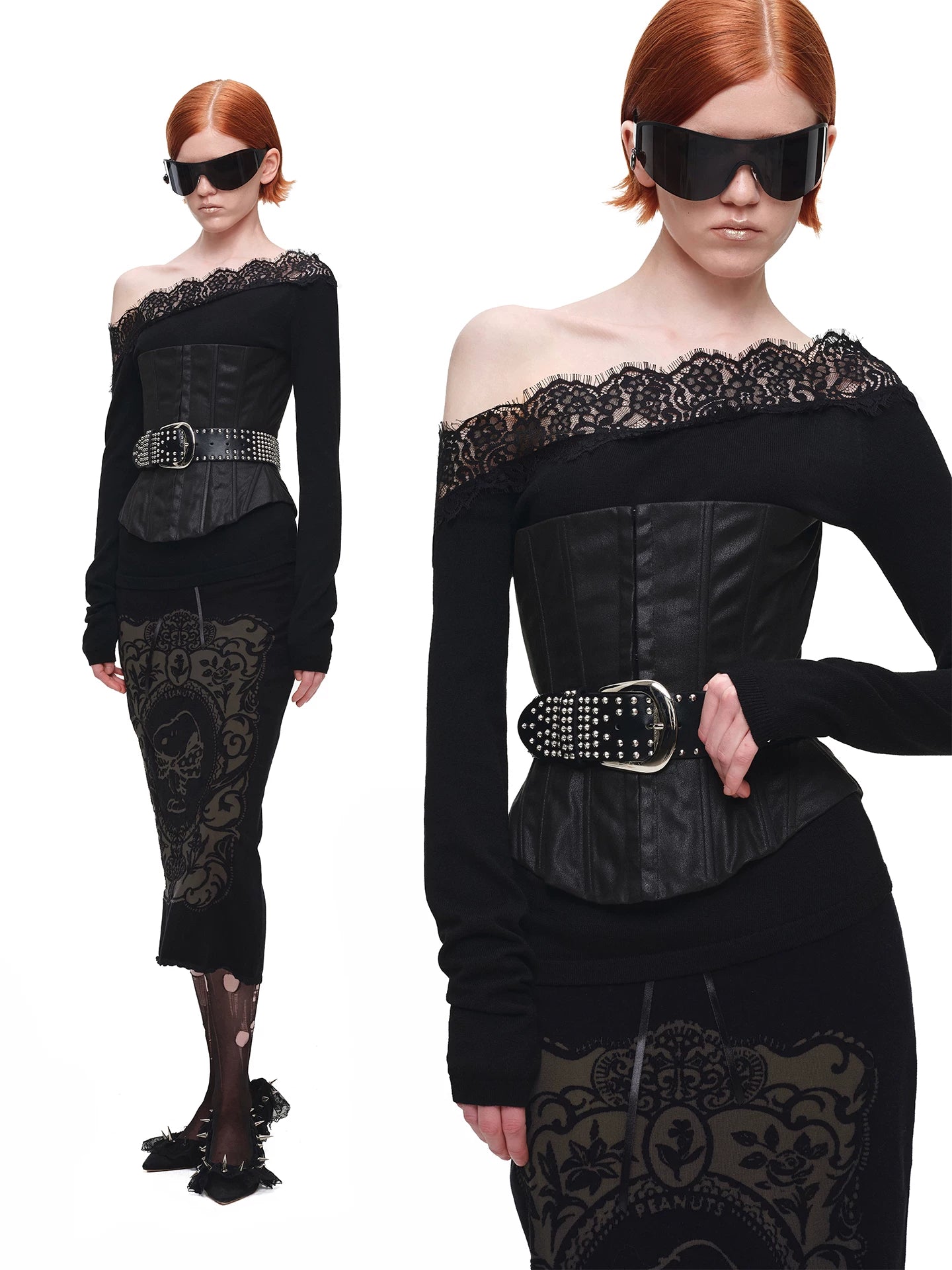 Washed Leather Corset Top