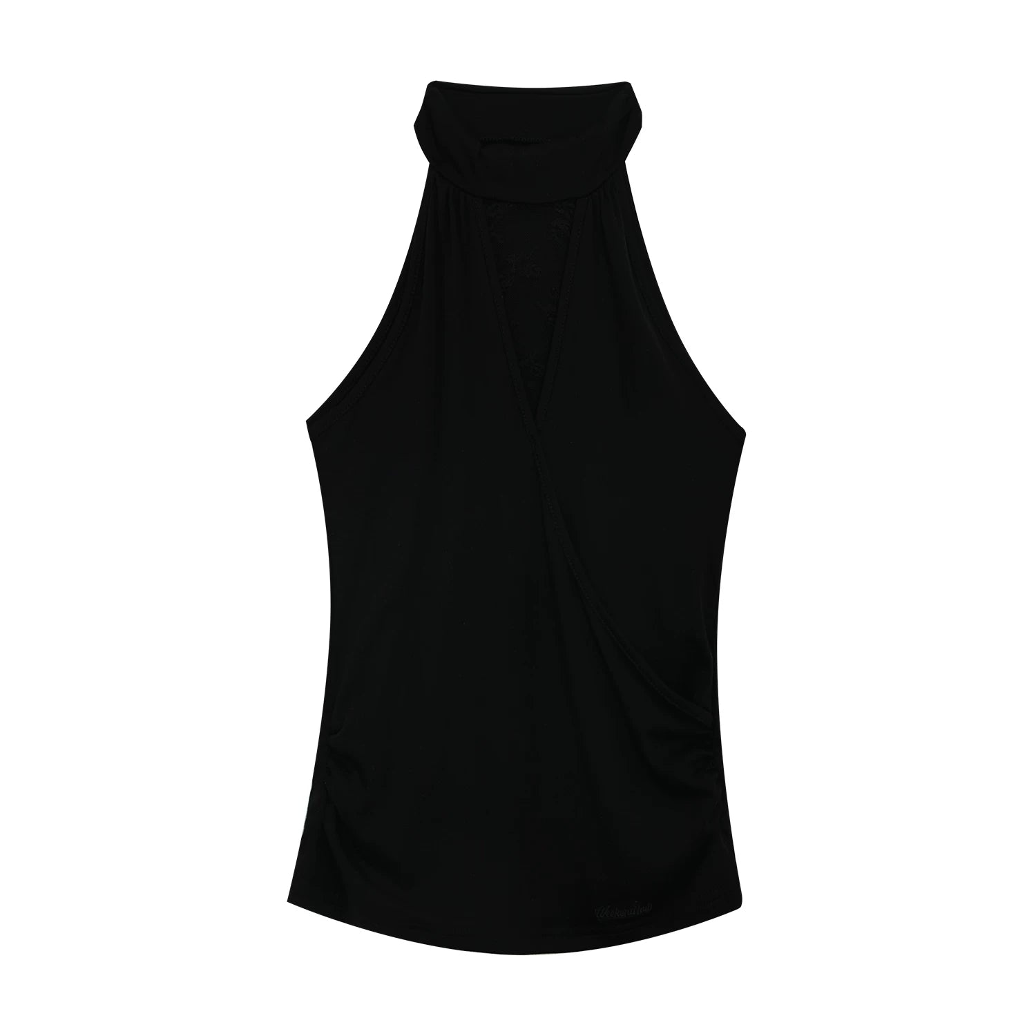 Black Cutout Halter Top