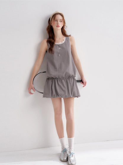 Lace Drawstring Dress