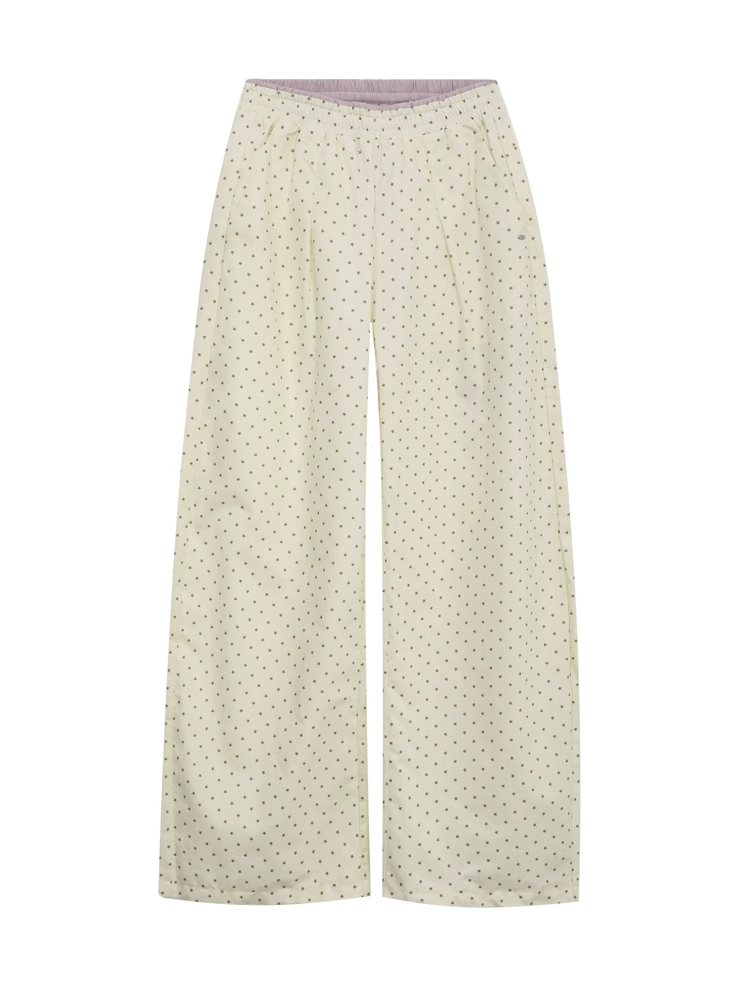Apricot Star Printed Wide-Leg Pants