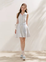 Blue Sleeveless Polo Mini Dress