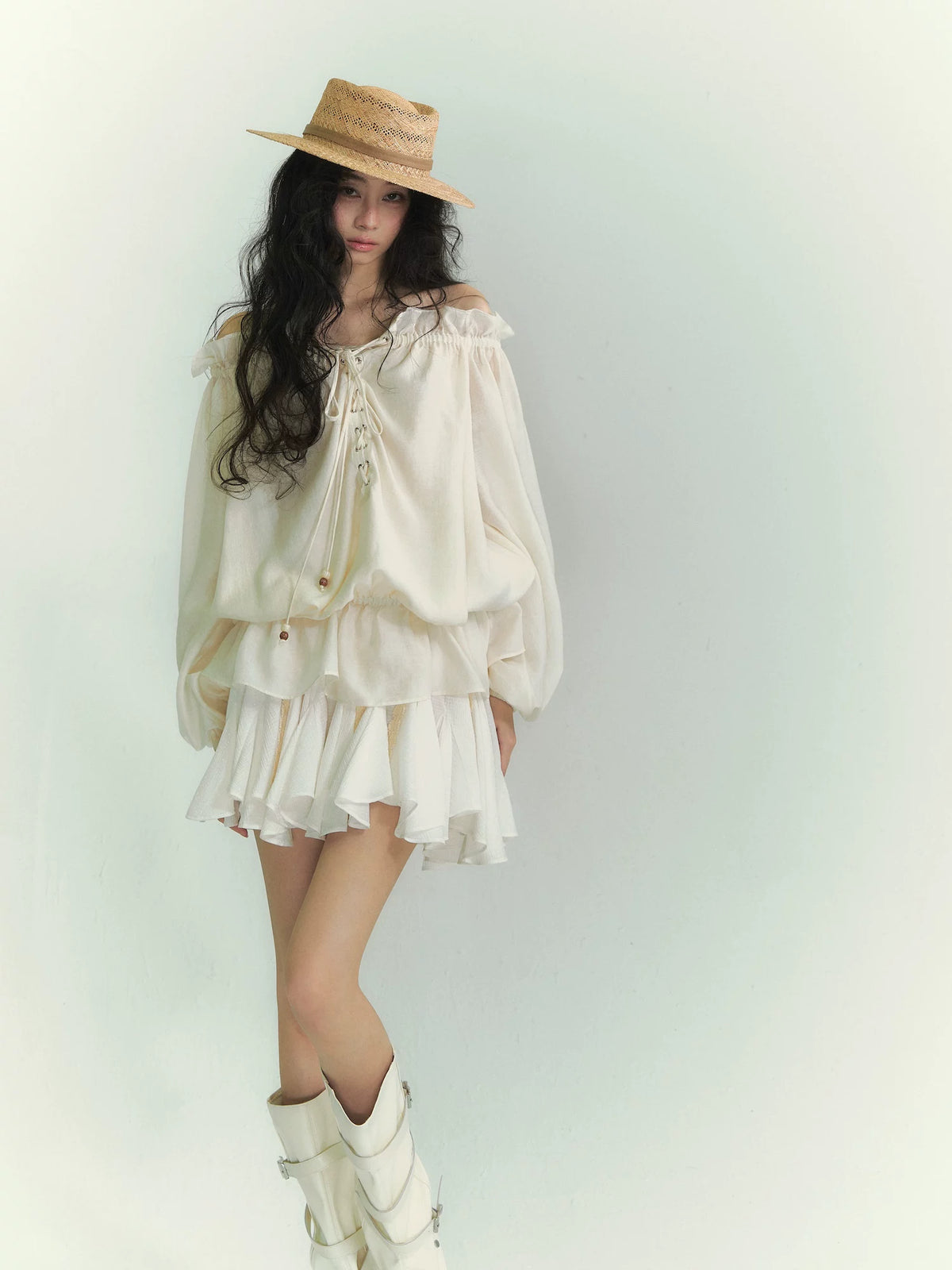 Lace Irregular Hem Skirt