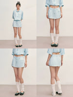 Light Blue A-Line Skirt