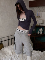 Hooded Zip Slim Long-Sleeve T-shirt