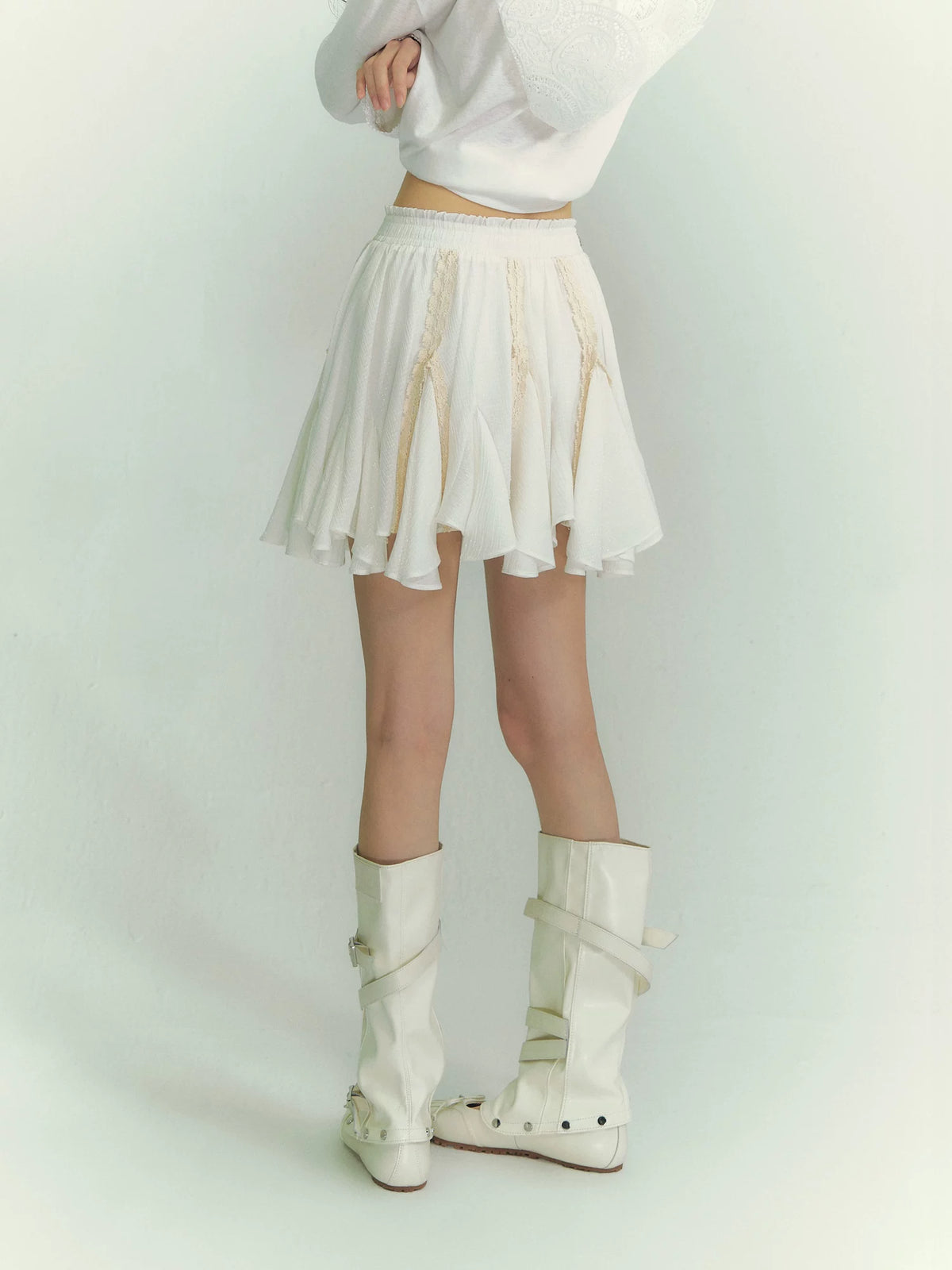Lace Irregular Hem Skirt