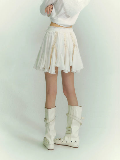 Lace Irregular Hem Skirt