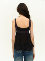 Layered Contrast A-Line Blouse