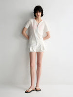 Invisible Zipper V-neck Cardigan T-shirt