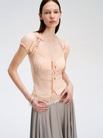 Light Lace Panel Beaded Cardigan