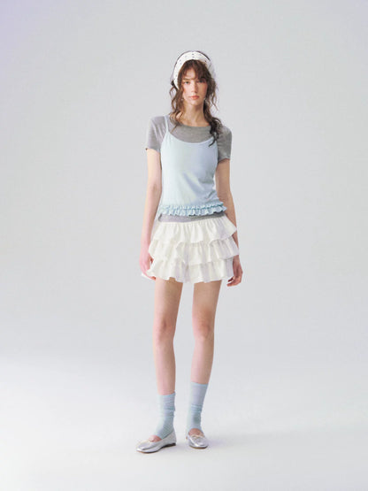 Ruffle Layered Tee Set