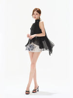 Beaded Satin Halter Top