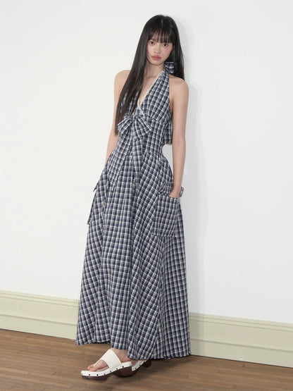 Halter Bowknot Lace Dress