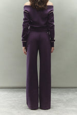 Off-Shoulder Drawstring Sweatshirt & Pants Set