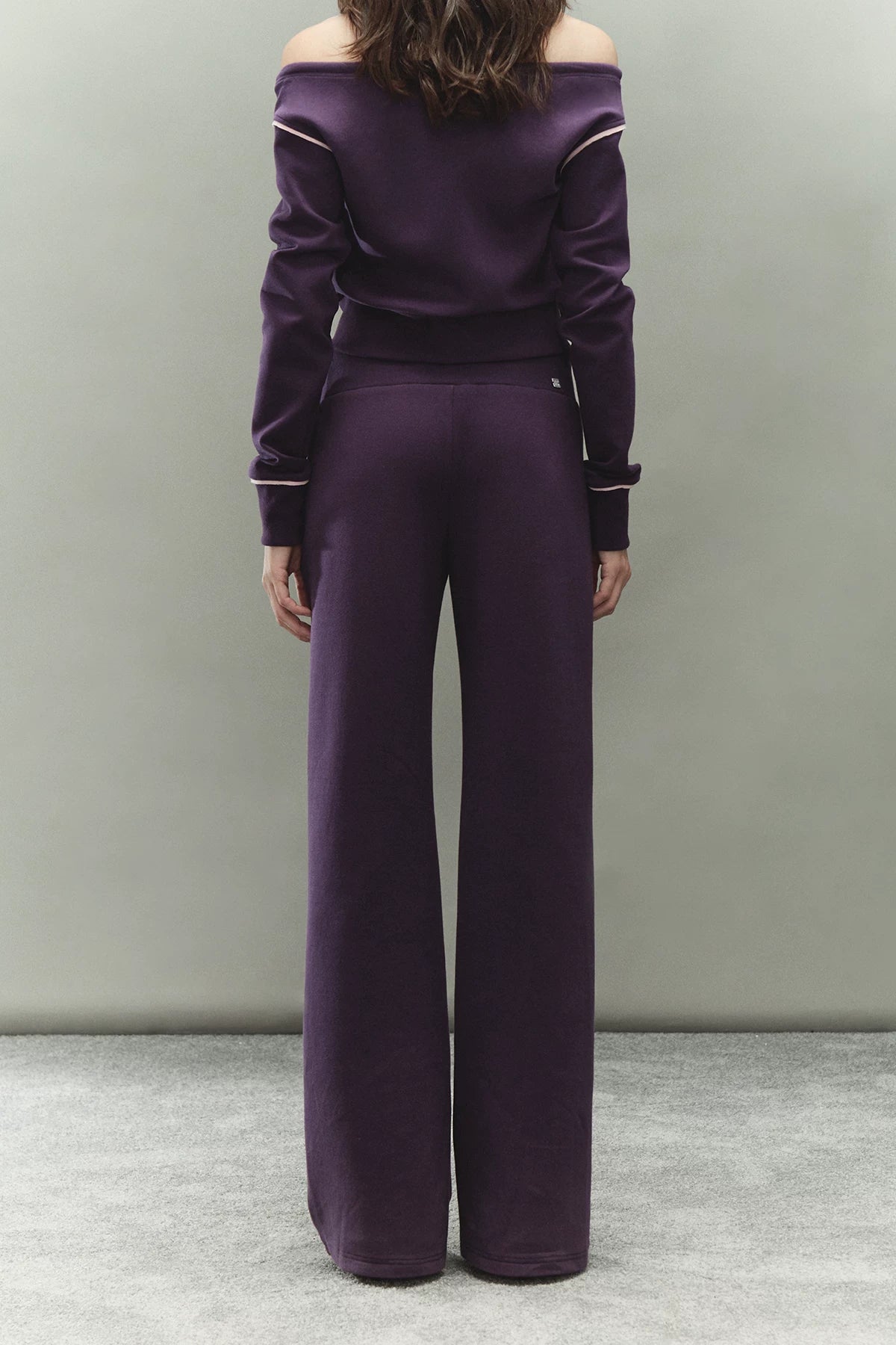 Off-Shoulder Drawstring Sweatshirt &amp; Pants Set