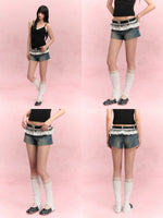 Detachable Panel Denim Shorts