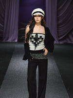 Wool Blend Knit Cardigan & Tube Top Set