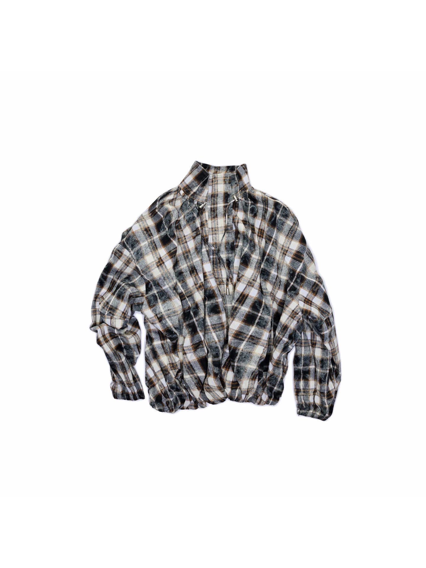 Plaid Crinkle Bubble Jacket
