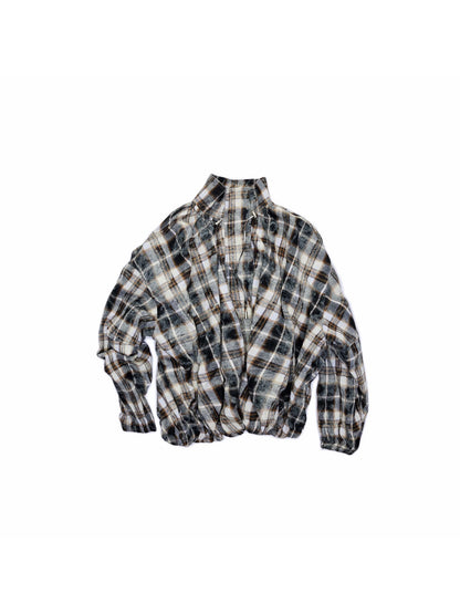 Plaid Crinkle Bubble Jacket