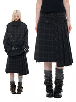 Vintage Plaid Wool Blend Jacket Set
