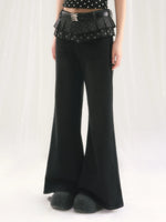 Black Detachable Flare Jeans